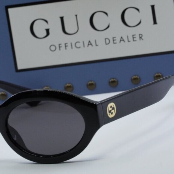Gucci GG1579S 001 Oval Sunglasses - Black\\Grey main image 10